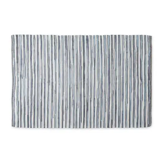DII&reg; Slim Stripe Cotton Chindi Rug, 4ft. x 6ft. Stonewash Blue {1}