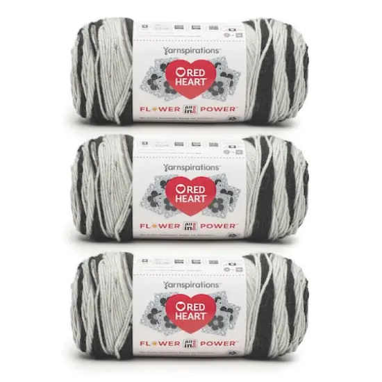 3 Pack Red Heart&reg; All In One Flower Power&trade; Yarn Black Dahlia {1}