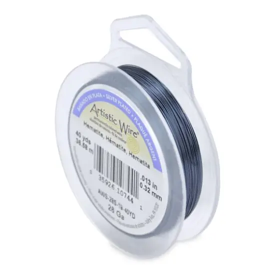 Artistic Wire&reg; 28 Gauge Silver Plated Tarnish Resistant Colored Copper Craft Wire, 40yd. Hematite {1}