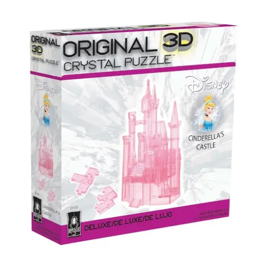 3D Crystal Puzzle - Disney Cinderella's Castle (Pink): 71 Pcs {3}