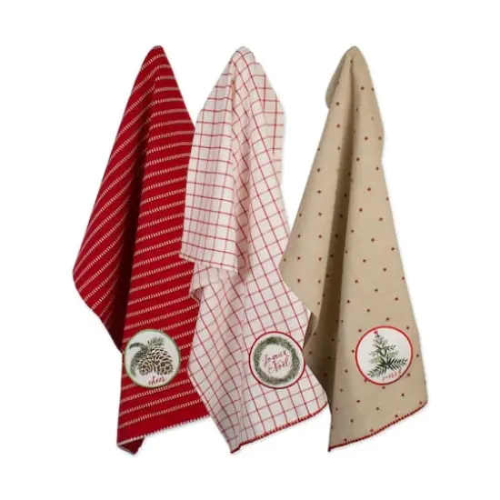 DII&reg; Assorted Noel Embellished Dishtowel Set {1}