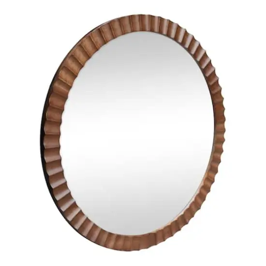 21.5" Round Wave Wood Decorative Mirror by Ashland&reg; {5}
