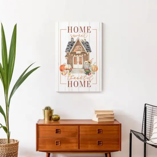 Home Sweet Thankful Home Canvas Wall Art {3}