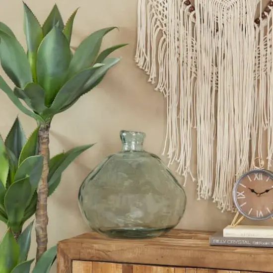 Blue Recycled Glass Handmade Spanish Vase 13" x 13" x 13" {7}