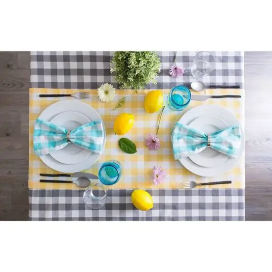 Gray-White Checkers Tablecloth 52" x 52" {5}