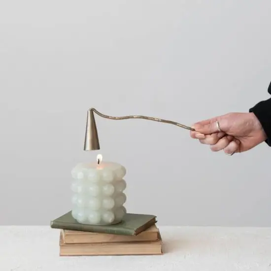 Hello Honey&reg; Pewter Finish Iron Flower Candle Snuffer {3}