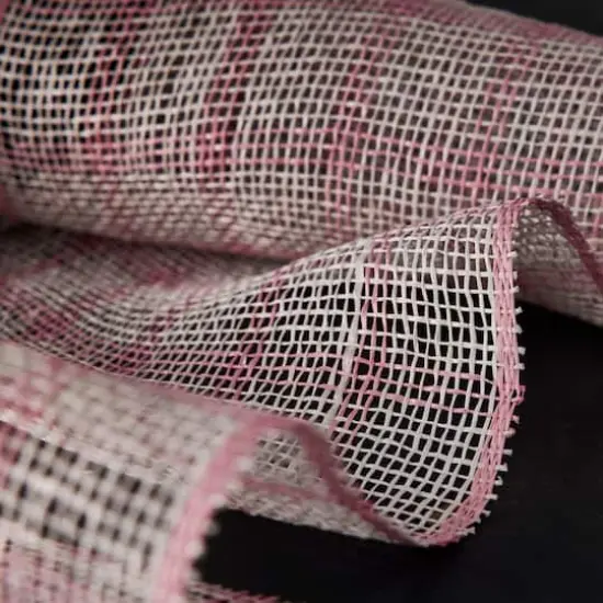 10" x 19ft. Pink & White Window Poly Burlap Mesh by Celebrate It&trade; {3}