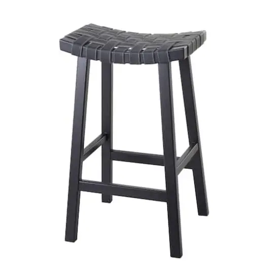 Black Birch Rustic Bar Stool, 30" x 18" x 11" {1}