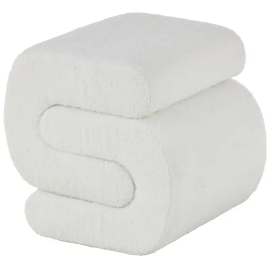 19" S-Shaped Room Ottoman with Connected Arches White {1}