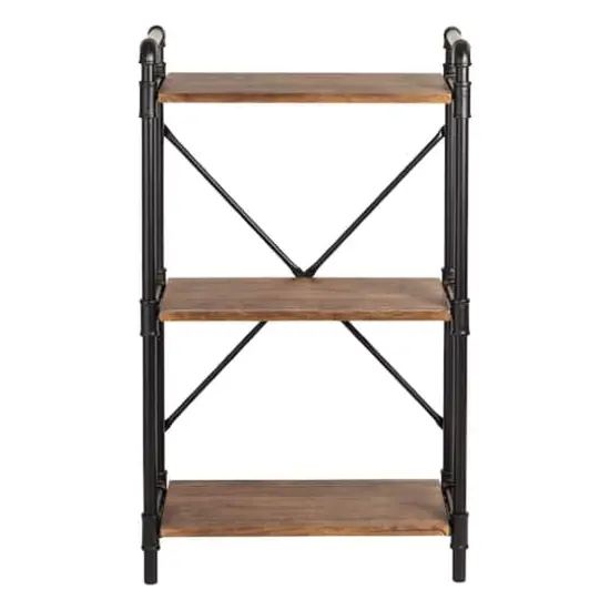 Honey Can Do 3-Tier Industrial Black Bookshelf {5}