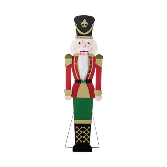 Glitzhome&reg; 60" Christmas Wooden Traditional Nutcracker Porch Decor {7}