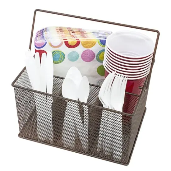 Sorbus Steel Mesh Utensils Caddy Bronze {4}
