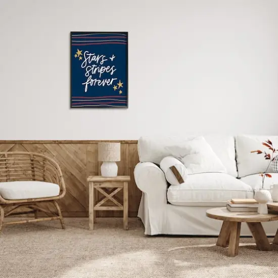 Stupell Industries Stars Stripes Forever Americana Independence Day Framed Giclee Art Black {3}