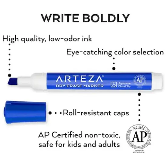 Arteza&reg; Blue Chisel Tip Dry Erase Markers, 36ct. {5}