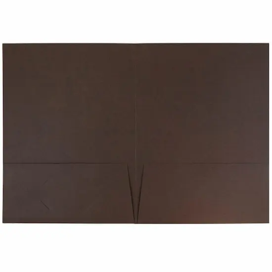 JAM Paper 9.5" x 11.5" 2-Pocket Linen Folders, 6ct. Brown {5}