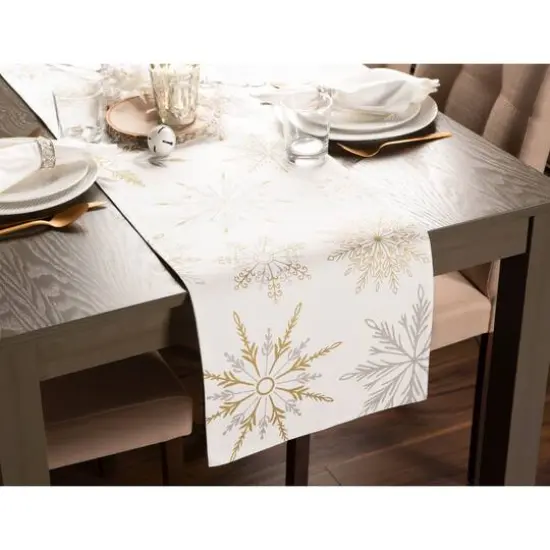 DII&reg; 72'' Snowflake Sparkle Printed Table Runner {4}