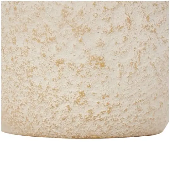 12" Cream Ceramic Hourglass Textured Vase {6}