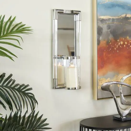 Silver Contemporary Wall Sconces {7}