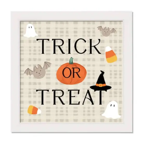 Trick or Treat Icons White Framed Print {1}