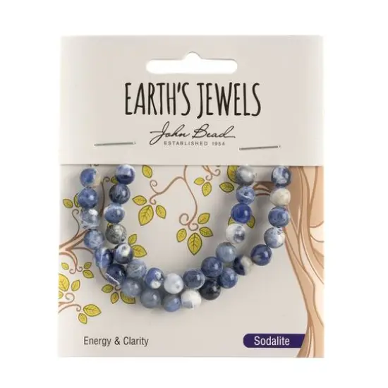 John Bead Earth's Jewels Natural Stone Round Beads, 6mm Sodalite {3}