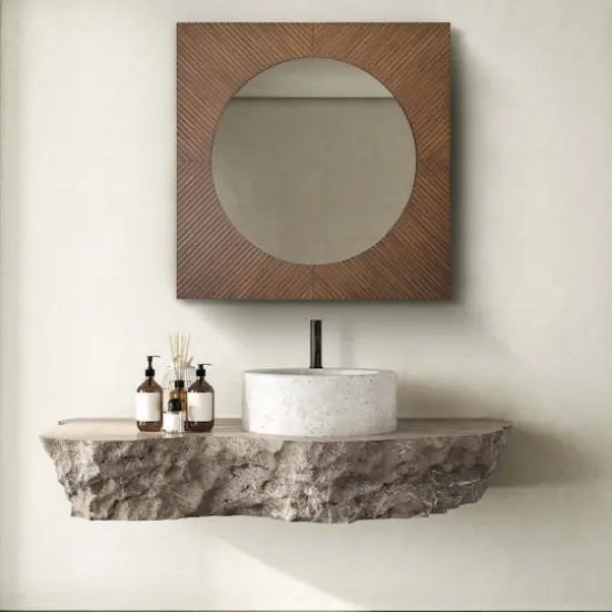 American Art Decor Carved Recollections Box Top Carved Mirror in Brown - 24" x 24" {3}