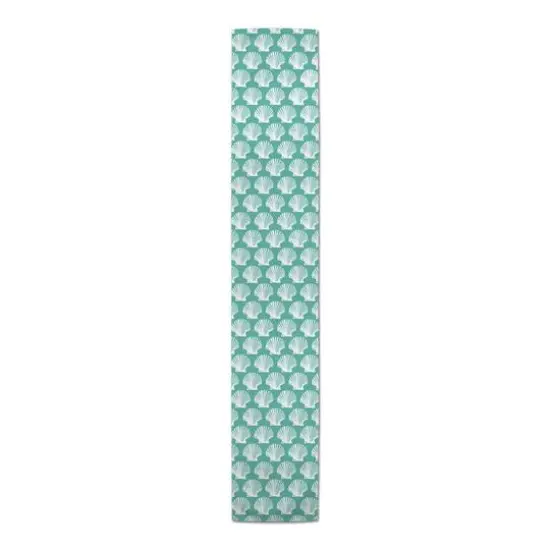 Shells Indoor/Outdoor Table Runner Shells On Teal {1}