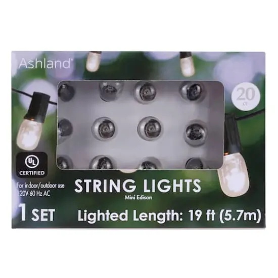 20ct. Clear Mini Edison String Lights by Ashland&reg; {1}