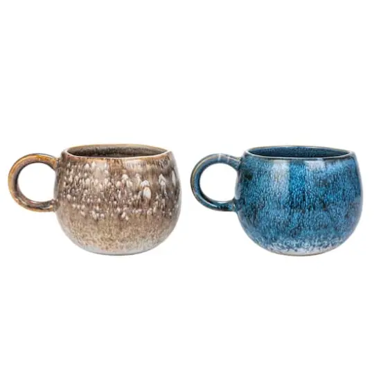 Hello Honey® 16oz. Brown & Blue Round Stoneware Mug Set, 2ct. {10}