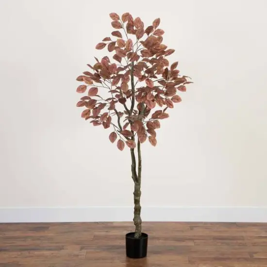6ft. Brown Autumn Dogwood Artificial Potted Tree {10}