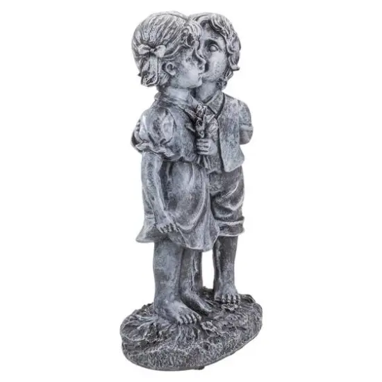 12.5" Peck on the Cheek Outdoor Garden Statue {5}