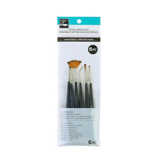 6-Piece Mixed Media Detail Brush Set by Artist's Loft&reg; {3}