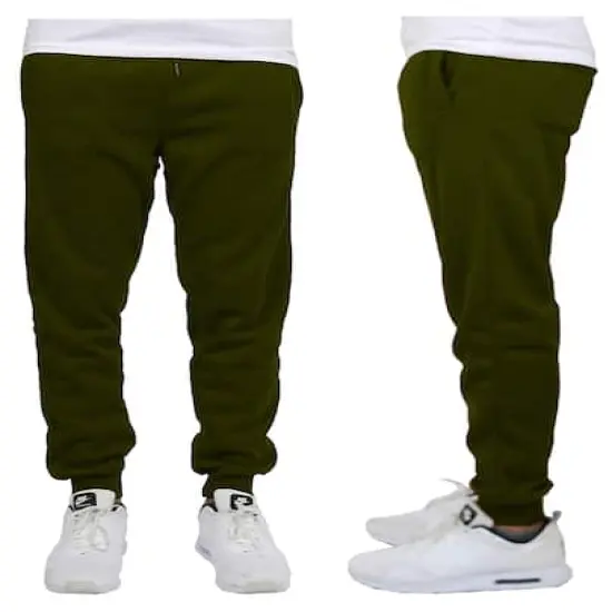 Galaxy by Harvic Men's Fleece-Lined Jogger Sweatpants Olive {1}