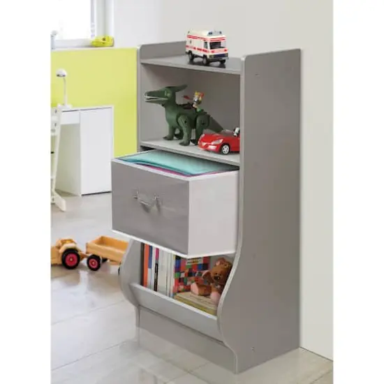 Badger Basket Woodgrain Gray Upright Storage Nook With Reversible Basket {4}