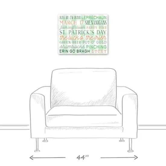 St Pat Day Words Canvas 16" x 20" Canvas Wall Art {6}