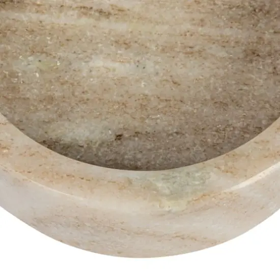 Hello Honey&reg; 5" Beige Round Marble Dish & Bottle Holder {5}