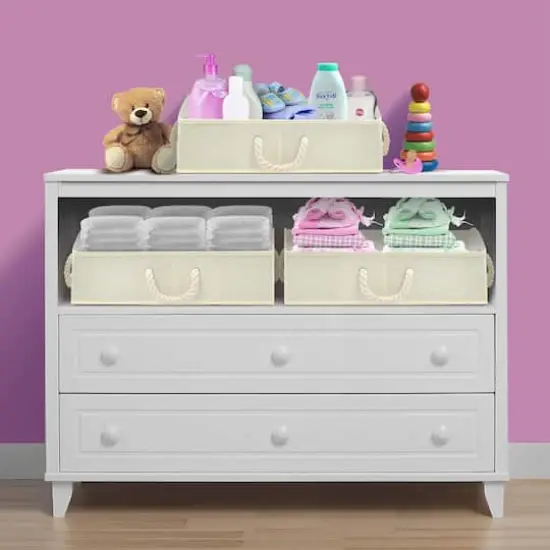 Sorbus 20" Trapezoid Storage Box with Cotton Rope, 3ct. Beige {5}