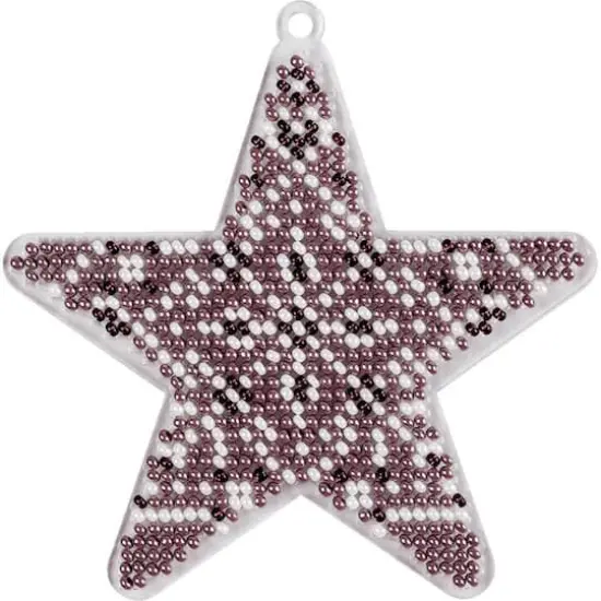 Wonderland Crafts Purple Fair Isle Star Ornament Bead Embroidery on Plastic Kit {1}