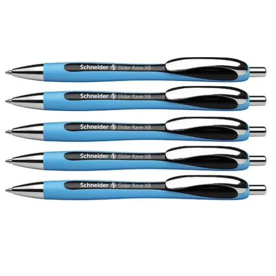 Schneider&reg; Black Slider Rave XB Retractable Ballpoint Pens, 5ct. {1}