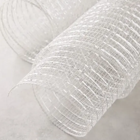 21" x 30ft. Mesh Ribbon by Celebrate It&reg; Occasions&trade; Silver {3}