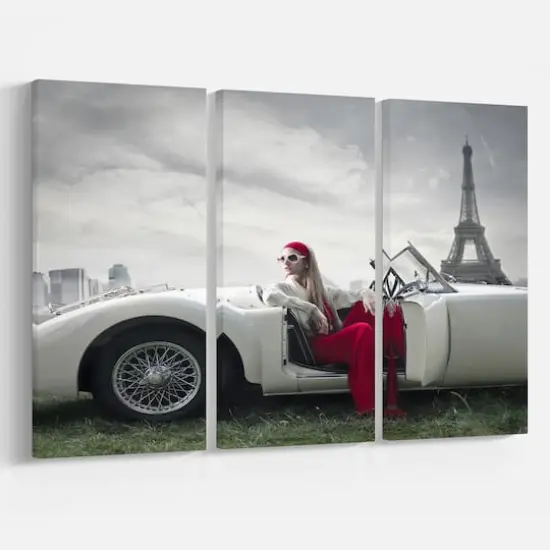 Designart - Fashion Woman in Car - Cars Canvas Art Print {4}