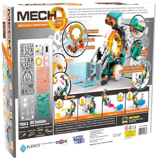 Elenco&reg; Teach Tech&trade; Mech-5 Programable Mechanical Robot Coding Kit {3}