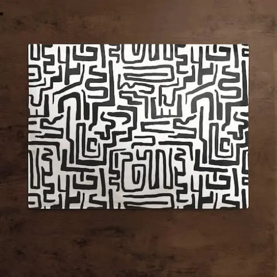 Black Maze Lines Cotton Twill Placemat {3}
