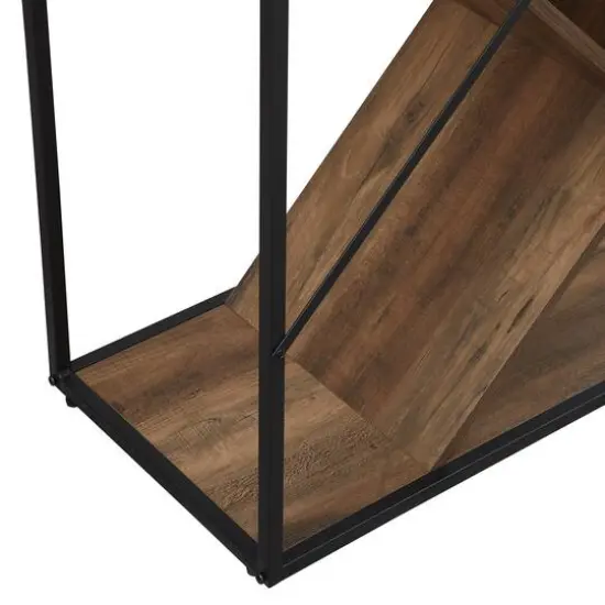 Walker Edison 68" Reclaimed Barnwood V Bookshelf {4}