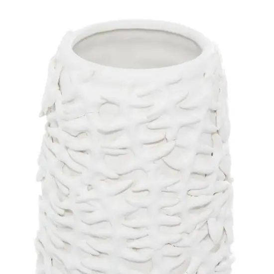 White Ceramic Contemporary Vase, 17" x 6" x 6" {4}