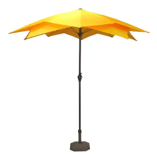 8.2ft. Yellow Outdoor Patio Lotus Umbrella {1}