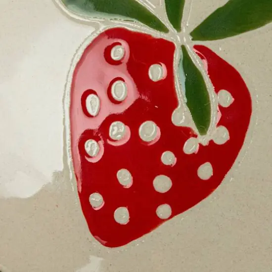 Hello Honey&reg; 10.5" Hand-Painted Wax Relief Strawberries Stoneware Bowls, 4ct. {6}
