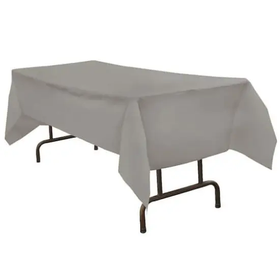 JAM Paper 108" Rectangular Plastic Table Cover Silver {3}