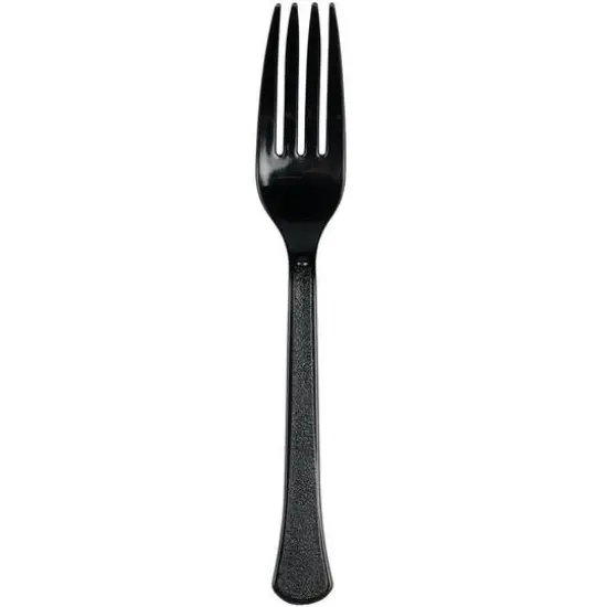 JAM Paper Premium Utensils Plastic Forks Party Pack, 48ct. Black {3}