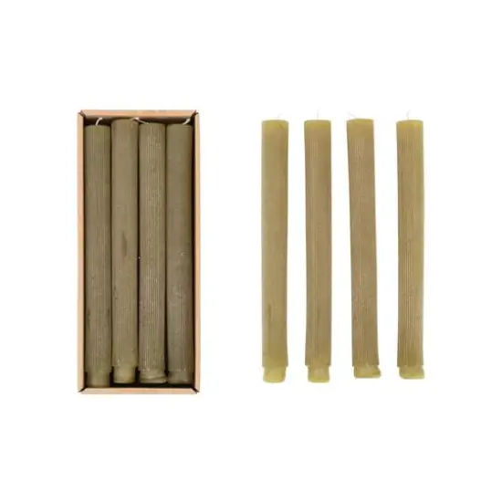 Hello Honey® Unscented Pleated Taper Candles in Box, 12ct. Olive {1}