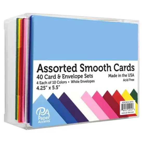 PA Paper™ Accents Smooth Assortment Card & Envelope Set, 4.25" x 5.5" {1}